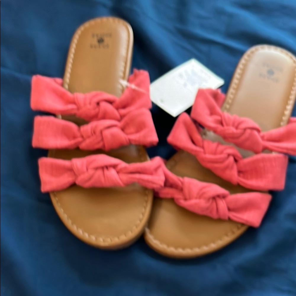 Pink Knotted Slide Sandals
